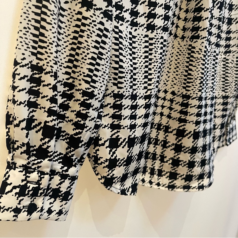 Richard Allan x H&M Patchwork Houndstooth‎ Button-Front Shirt | Size US 2 - Picture 11 of 12